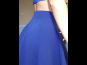 Preview 5 of Sexy in short blue skirt