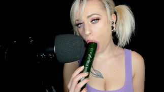 Sucking On Your BIG HARD Cucumber ASMR (Arilove ASMR)