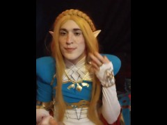 Trans Girl Princess Zelda fucks herself