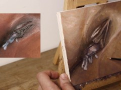 JOI OF PAINTING EPISODE 63 - Right Thigh Done