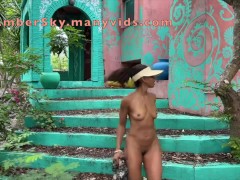 AMBER SKY RUNS AROUND KOH SI CHANG ISLALAND IN THAILAND NAKED AND AFRAID WITH BUTT PLUG IN