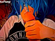 Preview 2 of 10+ Ropes of Flying Cum on Blue Haired Asian Cutie - Cartoon edition !!!