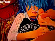 Preview 6 of 10+ Ropes of Flying Cum on Blue Haired Asian Cutie - Cartoon edition !!!