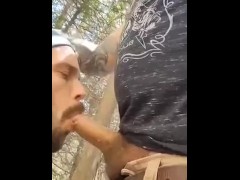 Taking a much needed penis break in nature 