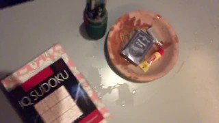 Masturbation and piss on coffe table