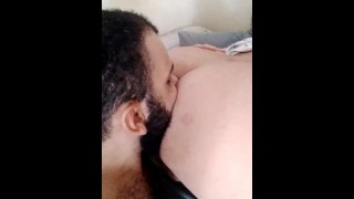 sucking ass of the married bear and feeding him