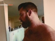 Preview 5 of Sam Brownell Cock Worships Handsome Hairy Hunk Gabe Woods