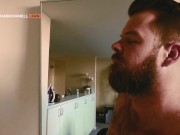 Preview 6 of Sam Brownell Cock Worships Handsome Hairy Hunk Gabe Woods