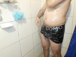 fat man, shower, pov, kink