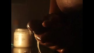 Big messy cumshot from a thick black dick 