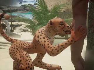 furry animation, animation, pussy licking, cumshot