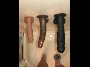 Preview 5 of Compilation of live sexting my shower masturbation with some ass to mouth using suction cup dildos