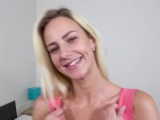 Preview 1 of Blonde MILF Nathaly Cherie Gets Plastered In Cum
