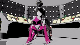 Black y Pink ranger doggystyle anal