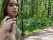 Preview 1 of Public ANAL sex in the park with a cute teen Evelina Darling.