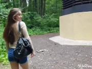 Preview 2 of Public ANAL sex in the park with a cute teen Evelina Darling.