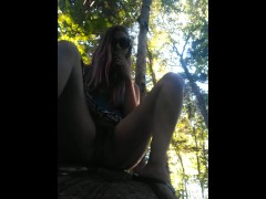 casually pissing on a rock in public