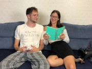 Preview 1 of Step Sister Came From School And Asked Step Bro Help With Homework But He Help With Orgasm! Handjob