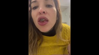 Your giantess Ashley licks and savors a Tiny in Nutella (Vore)