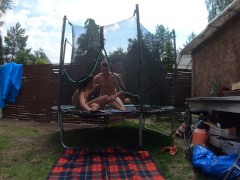 Sex in Trapoline!!! is Amazing!!Part 3