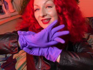gloves, rubber gloves, solo female, fetish