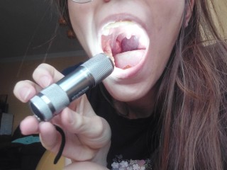 Giantess Plays with a Tiny in her Mouth before Swallowing it