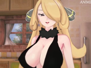 Cynthia Recompensa Você Por Ganhar a Liga Pokémon - Anime Hentai 3d Uncensored