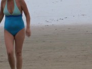 Preview 3 of I enjoy the beach with my beautiful stepson, we get excited and end up fucking delicious