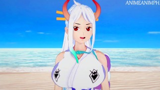 Luffy Baise Yamato sur la Plage Jusqu'à Ejaculation Interne - One Piece Anime Hentai 3d Non Censuré