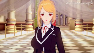 Fucking Angelica from Otomege Sekai wa Mob ni Kibishii Sekai desu Until Creampie - Anime Hentai 3d