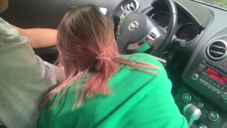 When We Were Alone In The Car Stepsister Did A Blowjob