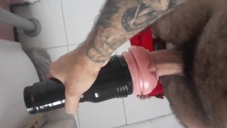 Fleshlight creampied by huge cock