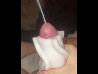 cumshot, solo male, toy, vertical video