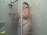 Preview 2 of Hairy BBW Grandma Waiting For Her Toyboy In The Shower