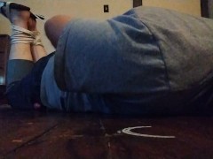 Self hogtie  - Screenshot 3 of 16 - Male Feet