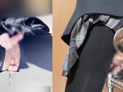 女装オナニー射精シーン 制服女装 立ちバックで抜き差しされて連続射精｜Japanese Crossdresser Masturbation cumshot｜偽娘 慰菊射精 Femboy