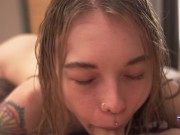 Preview 5 of Sweetie girl after a shower decided to please her boyfriend with a blowjob. Karneli Bandi