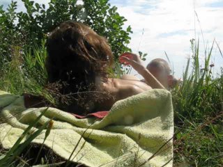 Russian MILF gets a multi orgasm from cunnilingus and blowjob with a stranger_on a public beach