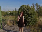 Preview 1 of MarssyX - golden shower with a lollipop. Frequented public place