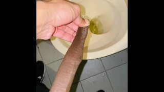 Pissing foreskin fetish at the gym bathroom 