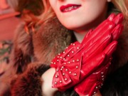 Preview 1 of My new RED leather GLOVES close up FETISH video with Arya - ASMR relax sounding