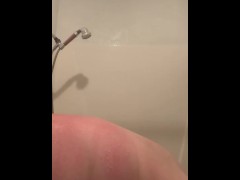 Belly play  in the shower