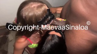 Maevaa Sinaloa - Manhunt in Cap d'Agde we suck 2 black strangers and we swallow their sperm