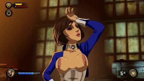 Bioshock Elizabeth cowgirl chatte jusqu’à creampie et éjaculation