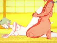 Tsukuyo and the old man have intense sex in a Japanese-style room. - Gin Tama Hentai