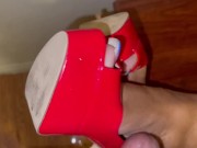Preview 5 of He Pisses and Cums on My Sexy Red Heels
