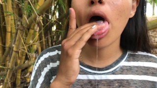 Sucking A Big Dildo Cock In The Park While They Watch Me