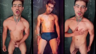 colombiano latino mostrando la verga a la camara