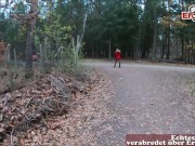 Preview 1 of german amateur milf with glasses make sexdate in forest pov