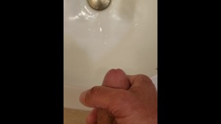 Cumming in bathroom